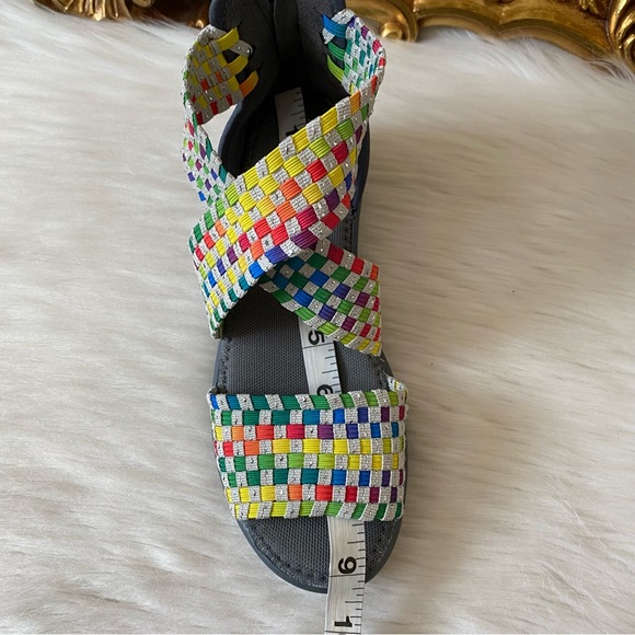 Steven By Steve Madden Demo Rainbow Elastic Strap Low Wedge Sandal - Picture 10 of 12